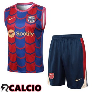 Canotta Allenamento FC Barcellona + Pantaloncini Rosso Blu 2024/2025