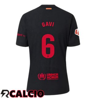 Seconda Maglia FC Barcellona (GAVI 6) Nero 2024/2025