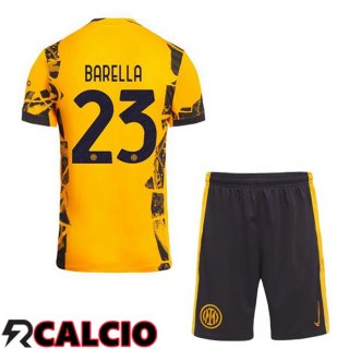 Terza Maglia Inter Milan (BARELLA 23) Bambino Giallo 2024/2025