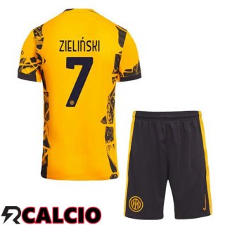 Terza Maglia Inter Milan (ZIELIŃSKI 7) Bambino Giallo 2024/2025