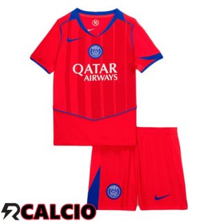 Terza Maglia Paris PSG Bambino Rosso 2025/2026  Terza Maglia Paris PSG Bambino Rosso 2025/2026