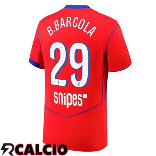 Terza Maglia Paris PSG (B.Barcola 29) Rosso 2025/2026  Terza Maglia Paris PSG (B.Barcola 29) Rosso 2025/2026