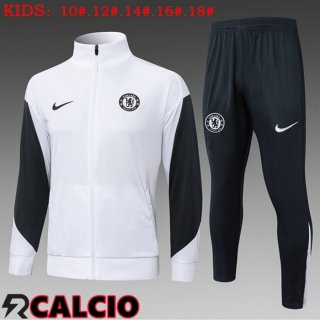 Insieme Tuta Calcio - Giacca FC Chelsea Bambino Bianco 2025/2026  Insieme Tuta Calcio - Giacca FC Chelsea Bambino Bianco 2025/2026