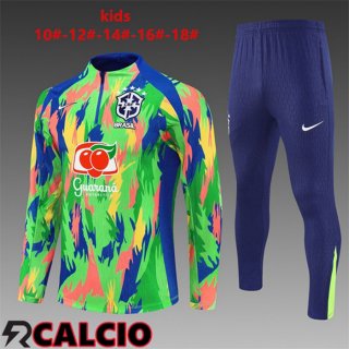 Insieme Tuta Calcio Brasile Bambino Verde 2025/2026  Insieme Tuta Calcio Brasile Bambino Verde 2025/2026
