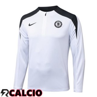 Felpa Allenamento FC Chelsea Bianco 2025/2026  Felpa Allenamento FC Chelsea Bianco 2025/2026