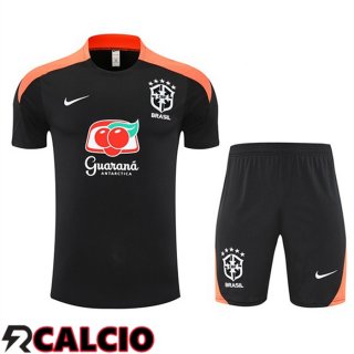 Insieme T Shirt Allenamento Brasile + Pantaloncini Nero 2025/2026