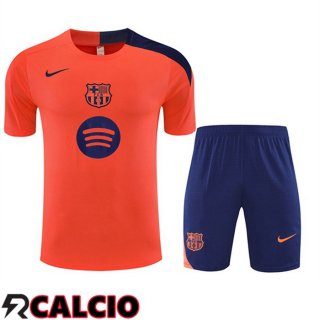 Insieme T Shirt Allenamento FC Barcellona + Pantaloncini Arancia 2025/2026
