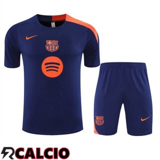 Insieme T Shirt Allenamento FC Barcellona + Pantaloncini Blu Reale 2025/2026