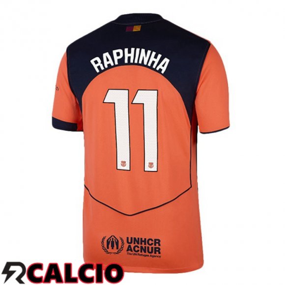 Terza Maglia FC Barcellona (RAPHINHA 11) Rosso 2025/2026