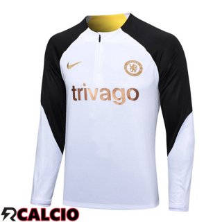 Felpa Allenamento FC Chelsea Bianco 2023/2024  Felpa Allenamento FC Chelsea Bianco 2023/2024