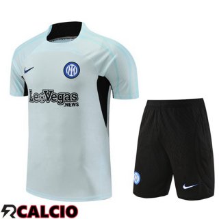 T Shirt Allenamento Inter Milan + Pantaloncini Grigio 2023/2024  T Shirt Allenamento Inter Milan + Pantaloncini Grigio 2023/2024