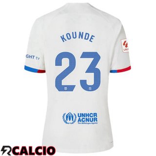 Seconda Maglia FC Barcellona (KOUNDE 23) Bianco 2023/2024
