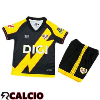 Terza Maglia Rayo Vallecano Bambino Nero Giallo 2025/2026  Terza Maglia Rayo Vallecano Bambino Nero Giallo 2025/2026