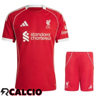 Prima Insieme Maglia Liverpool + Pantaloncini 2025/2026  Prima Insieme Maglia Liverpool + Pantaloncini 2025/2026