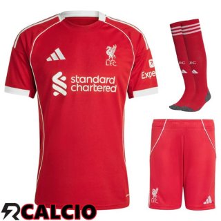 Prima Insieme Maglia Liverpool (Pantaloncini + Calzini) 2025/2026  Prima Insieme Maglia Liverpool (Pantaloncini + Calzini) 2025/2026