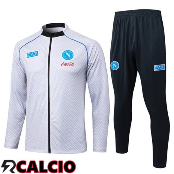 Insieme Tuta Calcio - Giacca SSC Napoli Bianco 2025/2026  Insieme Tuta Calcio - Giacca SSC Napoli Bianco 2025/2026