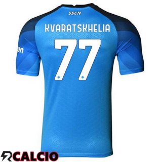 Prima Maglia SSC Napoli (Kvaratskhelia 77) Blu 2022/2023  Prima Maglia SSC Napoli (Kvaratskhelia 77) Blu 2022/2023
