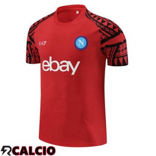 T Shirt Allenamento SSC Napoli Rosso 2023/2024  T Shirt Allenamento SSC Napoli Rosso 2023/2024