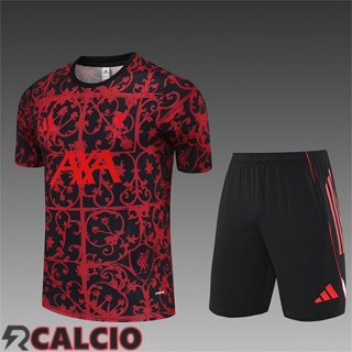 Insieme T Shirt Allenamento FC Liverpool Bambino Rosso/Nero 2025/2026  Insieme T Shirt Allenamento FC Liverpool Bambino Rosso/Nero 2025/2026