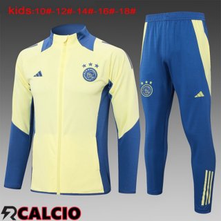 Insieme Tuta Calcio - Giacca AFC Ajax Bambino Giallo 2024/2025  Insieme Tuta Calcio - Giacca AFC Ajax Bambino Giallo 2024/2025