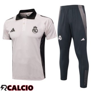 Insieme Polo Real Madrid + Pantaloni Grigio 2024/2025  Insieme Polo Real Madrid + Pantaloni Grigio 2024/2025