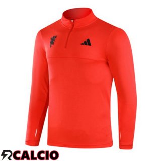 Felpa Allenamento Manchester United Rosso 2024/2025  Felpa Allenamento Manchester United Rosso 2024/2025