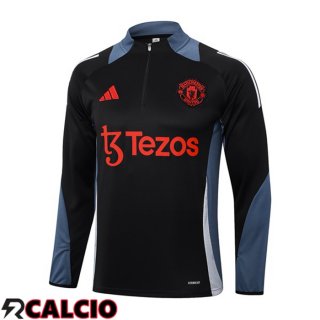 Felpa Allenamento Manchester United Nero 2024/2025  Felpa Allenamento Manchester United Nero 2024/2025