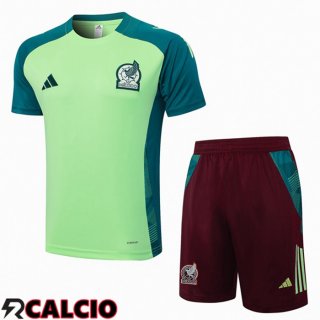 Insieme T Shirt Allenamento Messico + Pantaloncini Verde 2024/2025