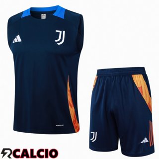 Canotta Allenamento Juventus + Pantaloncini Blu Reale 2024/2025  Canotta Allenamento Juventus + Pantaloncini Blu Reale 2024/2025