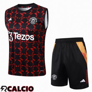Canotta Allenamento Manchester United + Pantaloncini Rosso 2024/2025