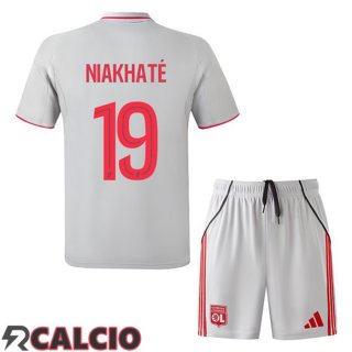 Terza Maglie Calcio Lione OL (NIAKHATÉ 19) Bambino Grigio 2025/2026