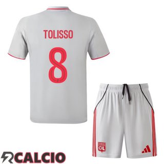Terza Maglie Calcio Lione OL (TOLISSO 8) Bambino Grigio 2025/2026