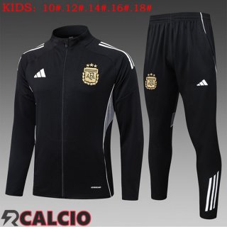 Insieme Tuta Calcio - Giacca Argentina Bambino Nero 2025/2026  Insieme Tuta Calcio - Giacca Argentina Bambino Nero 2025/2026