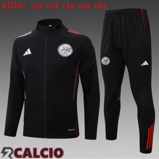 Insieme Tuta Calcio - Giacca AFC Ajax Bambino Nero 2025/2026  Insieme Tuta Calcio - Giacca AFC Ajax Bambino Nero 2025/2026