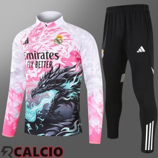 Insieme Tuta Calcio Real Madrid Bambino Rosa Bianco 2025/2026  Insieme Tuta Calcio Real Madrid Bambino Rosa Bianco 2025/2026