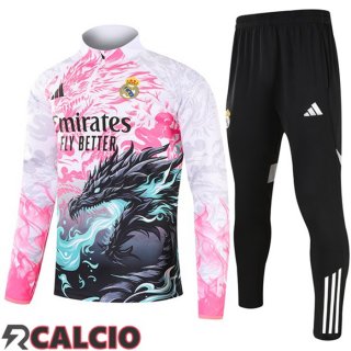 Insieme Tuta Calcio Real Madrid Rosa Bianco 2025/2026  Insieme Tuta Calcio Real Madrid Rosa Bianco 2025/2026