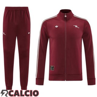 Insieme Tuta Calcio - Giacca Arsenal Rosso 2025/2026  Insieme Tuta Calcio - Giacca Arsenal Rosso 2025/2026