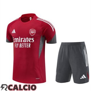 Insieme T Shirt Allenamento Arsenal + Pantaloncini Rosso 2025/2026  Insieme T Shirt Allenamento Arsenal + Pantaloncini Rosso 2025/2026