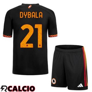 Terza Maglia AS Roma (DYBALA 21) Bambino Nero 2023/2024