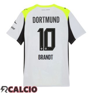 Seconda Maglie Calcio Dortmund BVB (Brandt 10) Grigio Verde 2025/2026