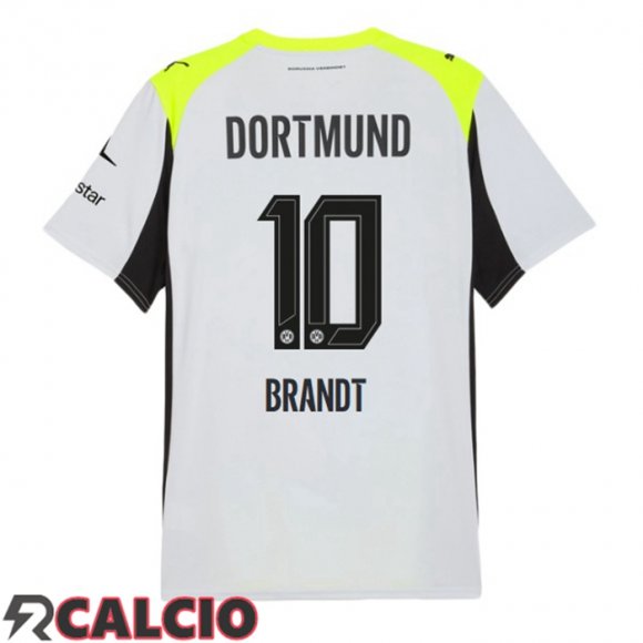 Seconda Maglie Calcio Dortmund BVB (Brandt 10) Grigio Verde 2025/2026  Seconda Maglie Calcio Dortmund BVB (Brandt 10) Grigio Verde 2025/2026