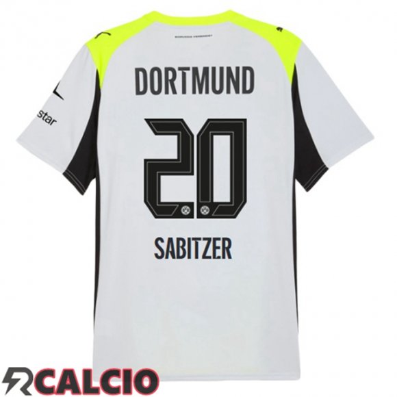 Seconda Maglie Calcio Dortmund BVB (Sabitzer 20) Grigio Verde 2025/2026