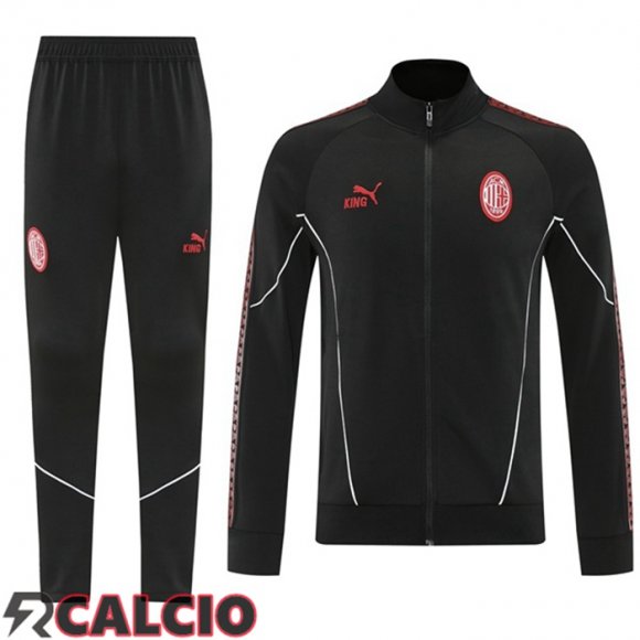 Insieme Tuta Calcio - Giacca AC Milan Nero 2025/2026  Insieme Tuta Calcio - Giacca AC Milan Nero 2025/2026