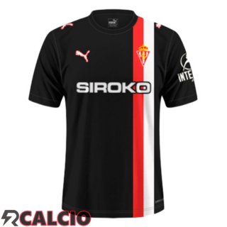 Seconda Maglie Calcio Sporting Gijon Nero 2025/2026  Seconda Maglie Calcio Sporting Gijon Nero 2025/2026