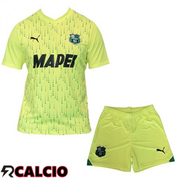 Terza Maglia US Sassuolo Bambino Verde Giallo 2023/2024  Terza Maglia US Sassuolo Bambino Verde Giallo 2023/2024