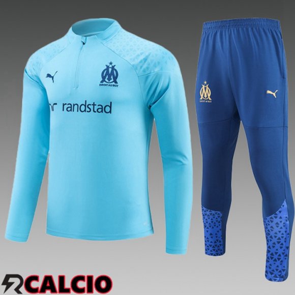 Insieme Tuta Calcio Marsiglia OM Bambino Blu 2023/2024  Insieme Tuta Calcio Marsiglia OM Bambino Blu 2023/2024