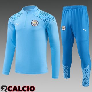 Insieme Tuta Calcio Manchester City Bambino Blu 2023/2024  Insieme Tuta Calcio Manchester City Bambino Blu 2023/2024