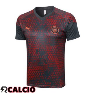 T Shirt Allenamento Manchester City Rosso Grigio 2023/2024