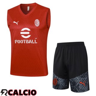 Canotta Calcio AC Milan + Pantaloncini Rosso 2023/2024