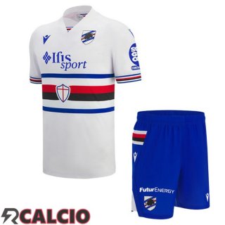 Seconda Maglie Calcio UC Sampdoria Bambino Bianco 2025/2026  Seconda Maglie Calcio UC Sampdoria Bambino Bianco 2025/2026